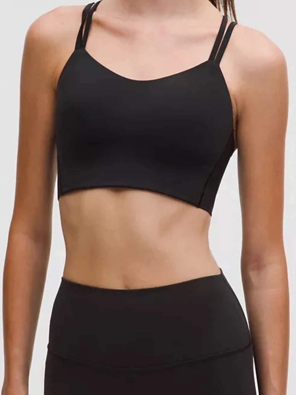 Lululemon like a cloud long line bra in black sz4 B/C cups light support